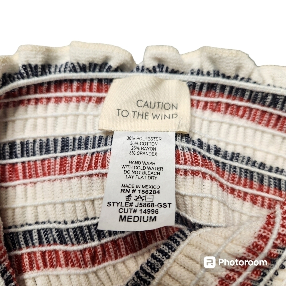 Caution To The Wind Red White and Blue Romper Sz. M - Picture 3 of 3